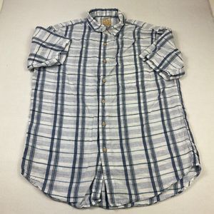 Jos. A. Bank Blue and White Plaid Casual Button Down Shirt